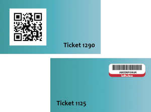 Ticket de acceso a eventos con códigos QR