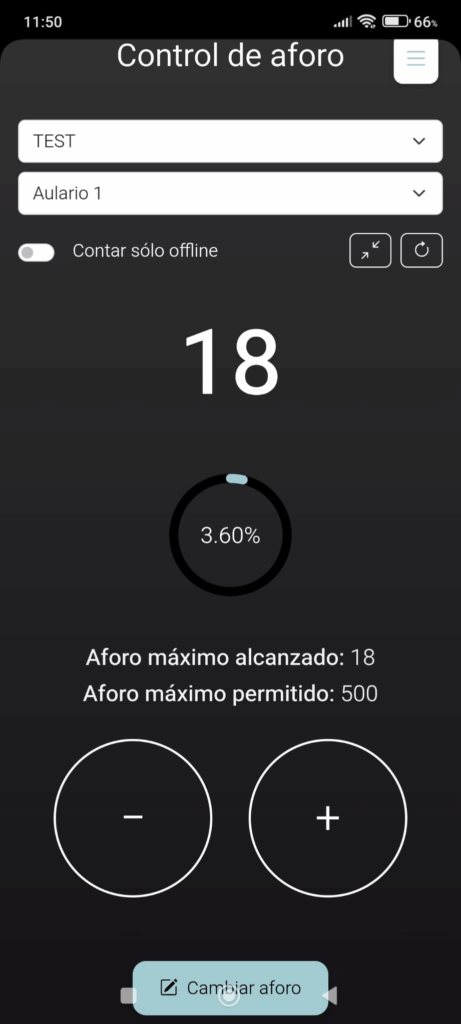 Bikubo Counter APP control de aforo